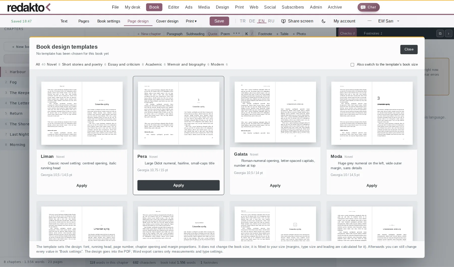 Book design templates: 40 ready interior designs – novel, story and poetry, essay, academic, memoir, modern.