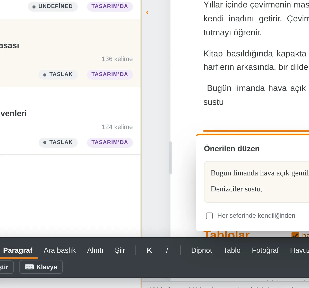 After dictation: proposed punctuation and paragraphs in a preview; Apply or Cancel.